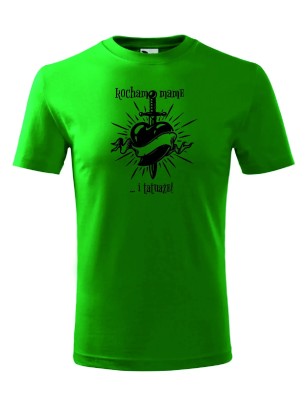 T-shirt męski kocham mamę i tatuaże - 10 kolorów do wyboru