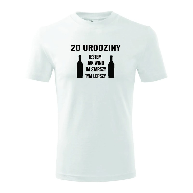 T-Shirt męski jestem jak wino im starszy tym lepszy - 10 kolorów do wyboru