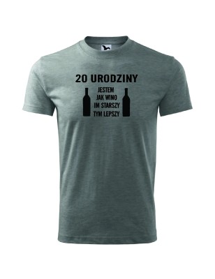 T-Shirt męski jestem jak wino im starszy tym lepszy - 10 kolorów do wyboru