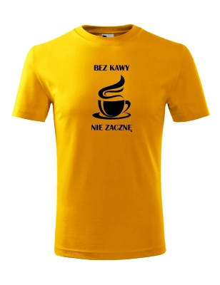 T-shirt męski bez kawy nie zacznę - 10 kolorów do wyboru