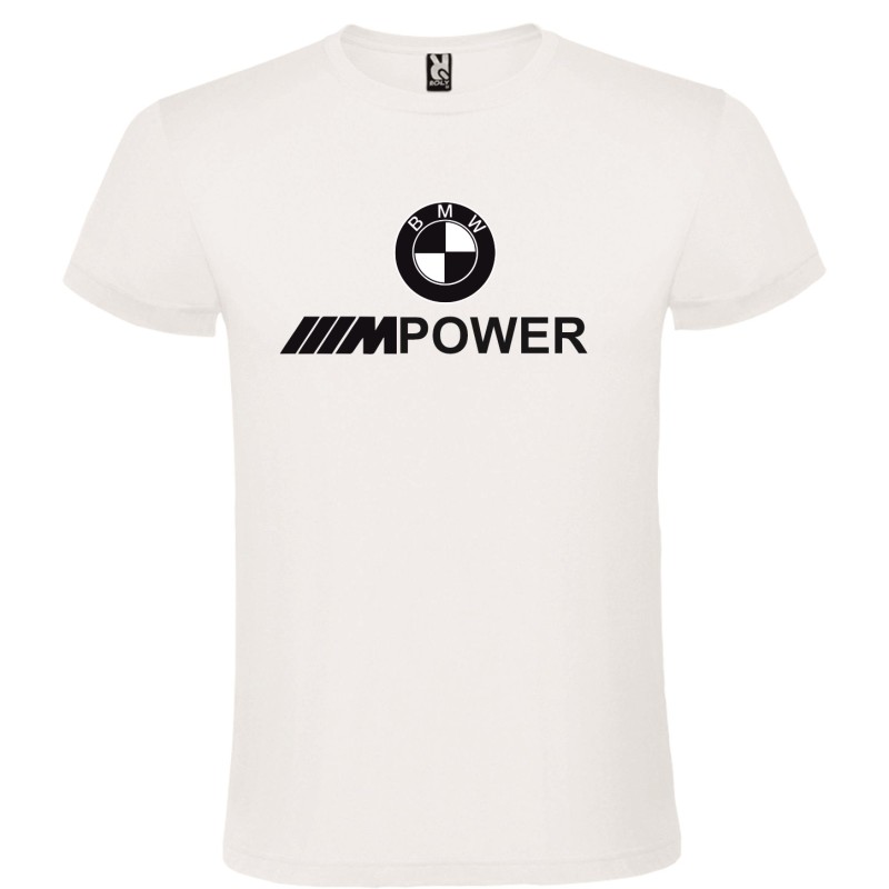 Męska koszulka T-shirt z nadrukiem BMW MPOWER biała roz. L