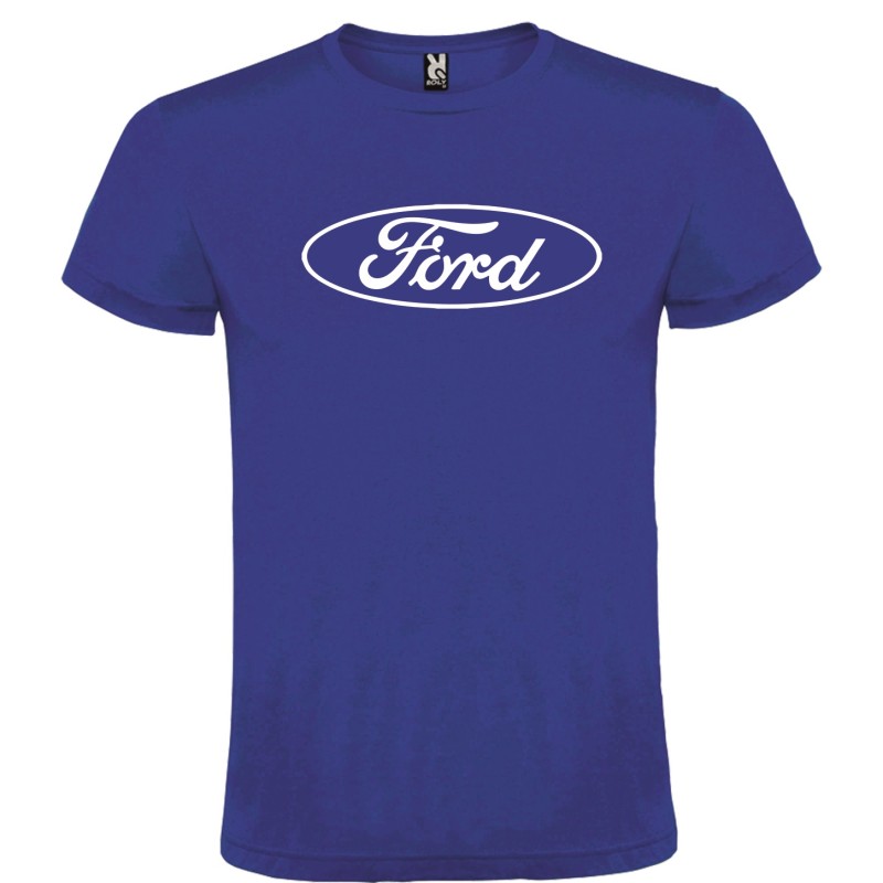 Męska koszulka T-shirt z nadrukiem Ford chabrowa roz. XL