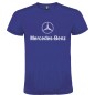 Męska koszulka T-shirt z nadrukiem Mercedes chabrowa roz. XL