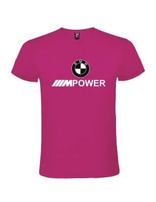 Męska koszulka T-shirt z nadrukiem BMW MPOWER różowa roz. L