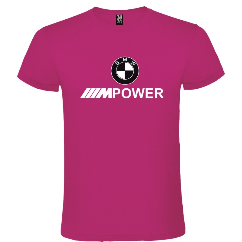 Męska koszulka T-shirt z nadrukiem BMW MPOWER różowa roz. L