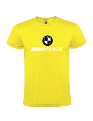 Męska koszulka T-shirt z nadrukiem BMW MPOWER żółta roz. XL