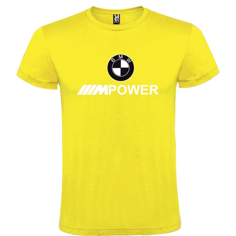 Męska koszulka T-shirt z nadrukiem BMW MPOWER żółta roz. XL