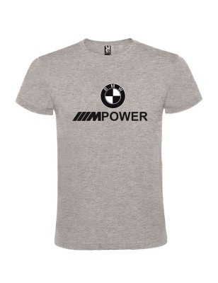 Męska koszulka T-shirt z nadrukiem BMW MPOWER szara roz. XL