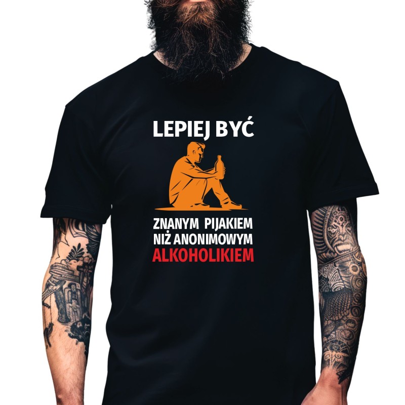 Koszulka Męska Młodzieżowa T-Shirt ZNANY PIJAK Bawełna roz. S