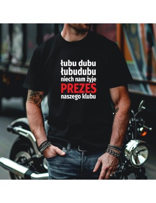 Koszulka Męska Młodzieżowa T-Shirt PREZES KLUBU Bawełna roz. S