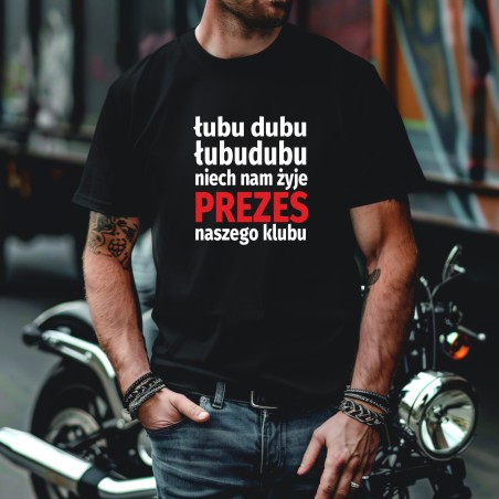 Koszulka Męska Młodzieżowa T-Shirt PREZES KLUBU Bawełna roz. S