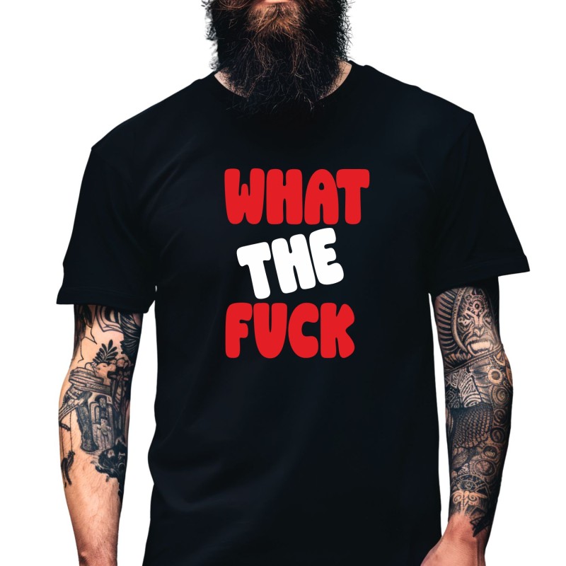 Koszulka Męska Młodzieżowa T-Shirt WHAT THE FUCK Bawełna roz. S