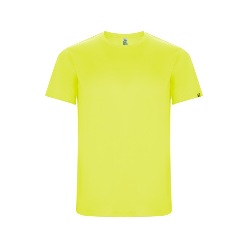 T-shirt męski sportowy do biegania na rower żółty fluo