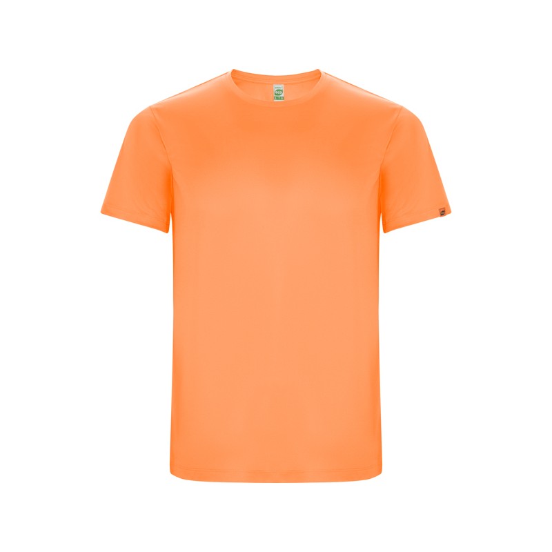 T-shirt męski sportowy do biegania na rower pomarańczowy fluo