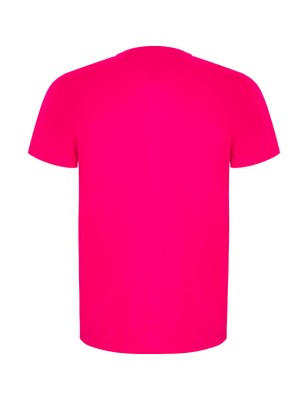 T-shirt męski sportowy do biegania na rower różowy fluo