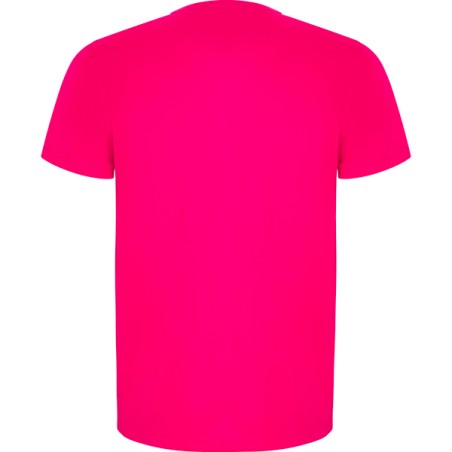 T-shirt męski sportowy do biegania na rower różowy fluo