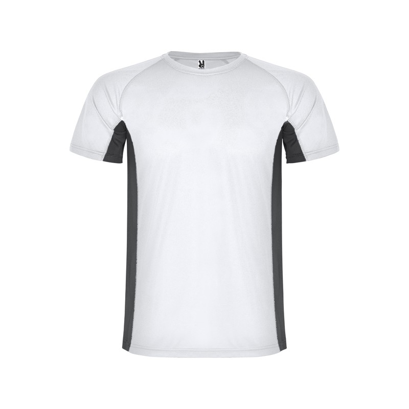 T-shirt męski dwukolorowy sportowy przyjemny w dotyku biały