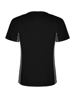 T-shirt męski dwukolorowy sportowy przyjemny w dotyku czarny