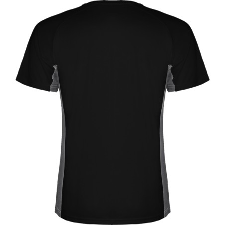 T-shirt męski dwukolorowy sportowy przyjemny w dotyku czarny