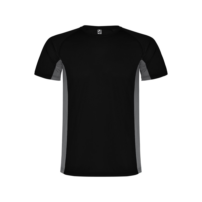 T-shirt męski dwukolorowy sportowy przyjemny w dotyku czarny