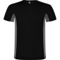 T-shirt męski dwukolorowy sportowy przyjemny w dotyku czarny