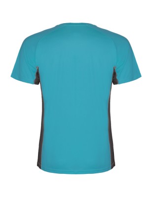 T-shirt męski dwukolorowy sportowy przyjemny w dotyku turkusowy