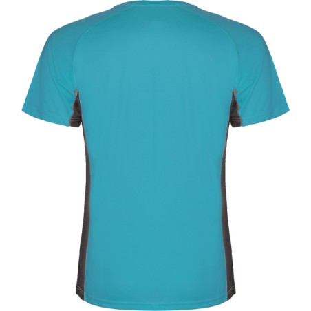 T-shirt męski dwukolorowy sportowy przyjemny w dotyku turkusowy