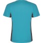 T-shirt męski dwukolorowy sportowy przyjemny w dotyku turkusowy