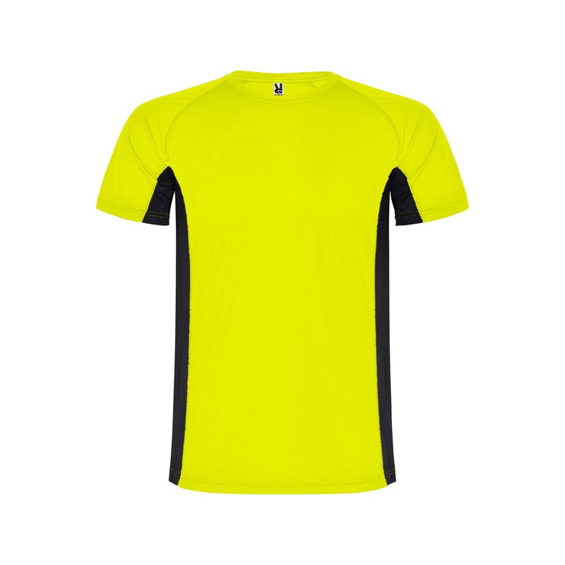 T-shirt męski dwukolorowy sportowy przyjemny w dotyku żółty