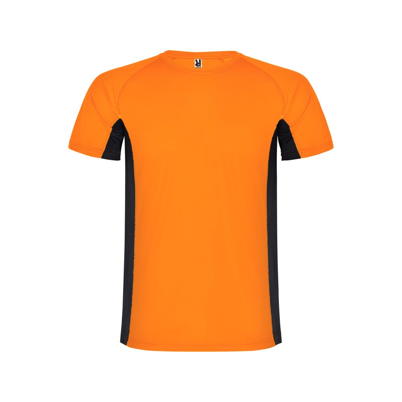 T-shirt męski dwukolorowy sportowy przyjemny w dotyku pomarańczowy roz. S