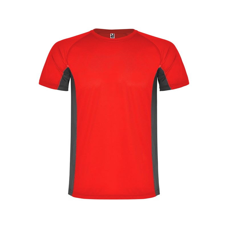T-shirt męski dwukolorowy sportowy przyjemny w dotyku czerwony