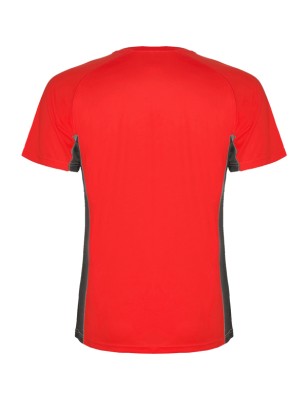 T-shirt męski dwukolorowy sportowy przyjemny w dotyku czerwony