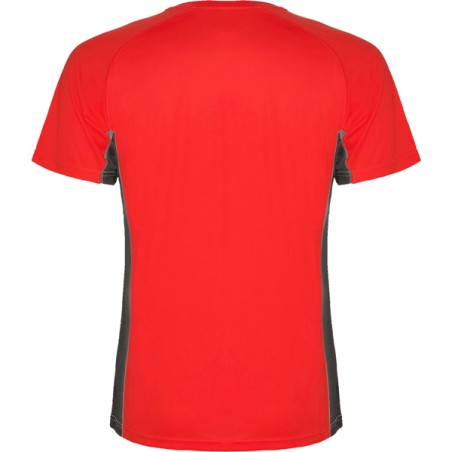 T-shirt męski dwukolorowy sportowy przyjemny w dotyku czerwony
