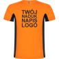 T-shirt męski dwukolorowy sportowy przyjemny w dotyku z twoim nadrukiem logo pomarańczowy