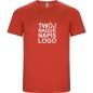 T-shirt męski sportowy szybkoschnący z twoim nadrukiem logo czerwony
