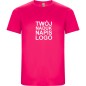 T-shirt męski sportowy szybkoschnący z twoim nadrukiem logo różowy fluo