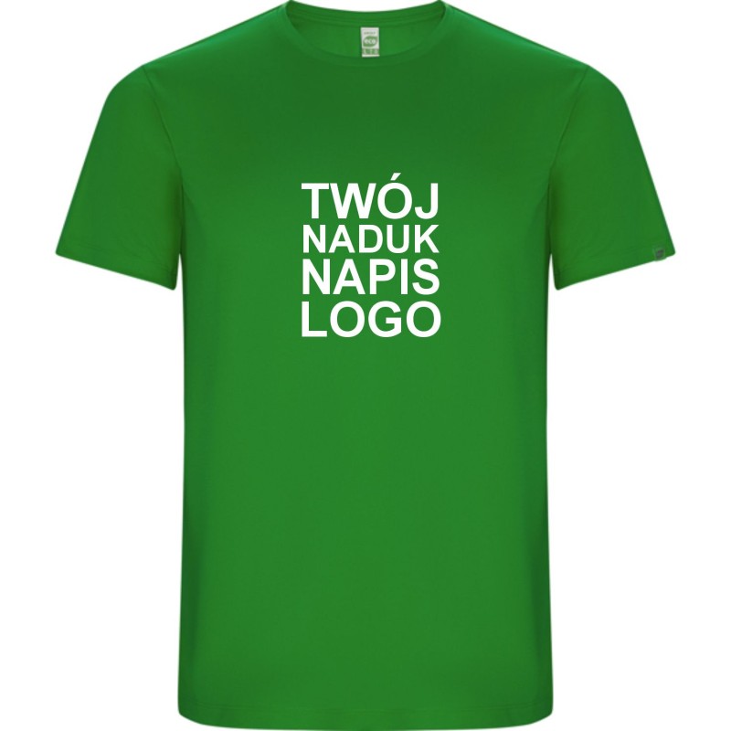 T-shirt męski sportowy szybkoschnący z twoim nadrukiem logo zielony