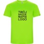 T-shirt męski sportowy szybkoschnący z twoim nadrukiem logo zielony fluo