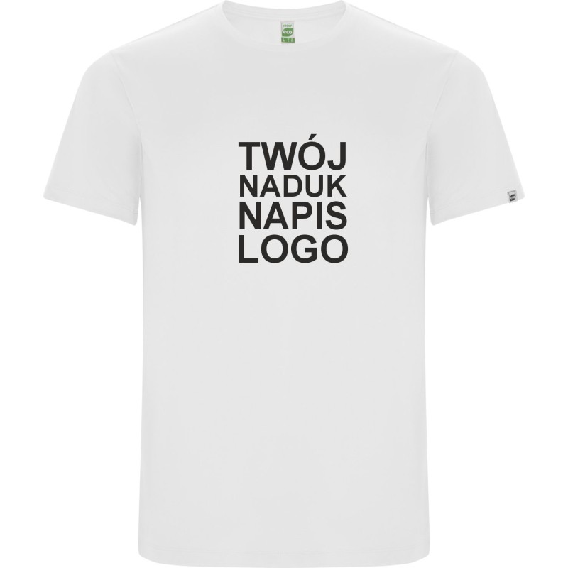 T-shirt męski sportowy szybkoschnący z twoim nadrukiem logo biały