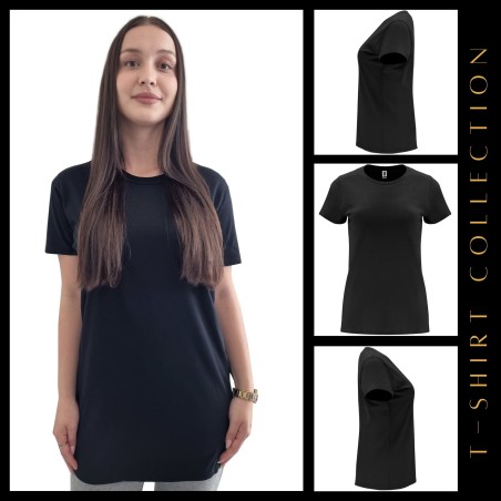 Damska koszulka T-shirt z twoim napisem nadrukiem logo czarna