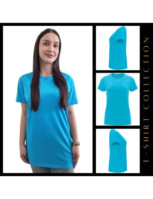 Damska koszulka T-shirt z twoim napisem nadrukiem logo turkusowa