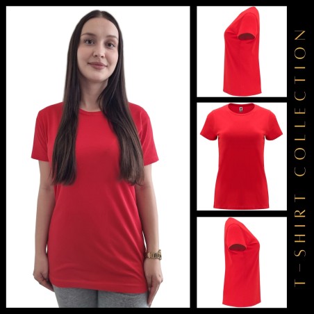 Damska koszulka T-shirt z twoim napisem nadrukiem logo czerwona