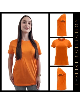 Damska koszulka T-shirt z twoim napisem nadrukiem logo pomarańczowa