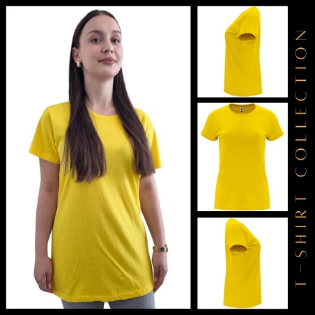 Damska koszulka T-shirt z twoim napisem nadrukiem logo żółta