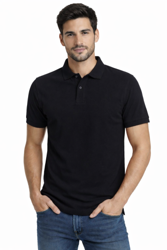 Koszulka polo męska krótki rękaw czarna.png