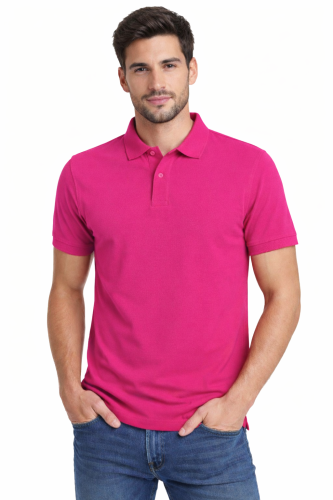 Koszulka polo męska krótki rękaw fuksja.png