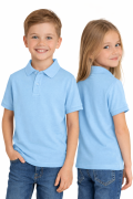 Koszulka polo dziecięca dla chłopca i dziewczynki w wieku 3-14 lat niebieska widok dzieci.png