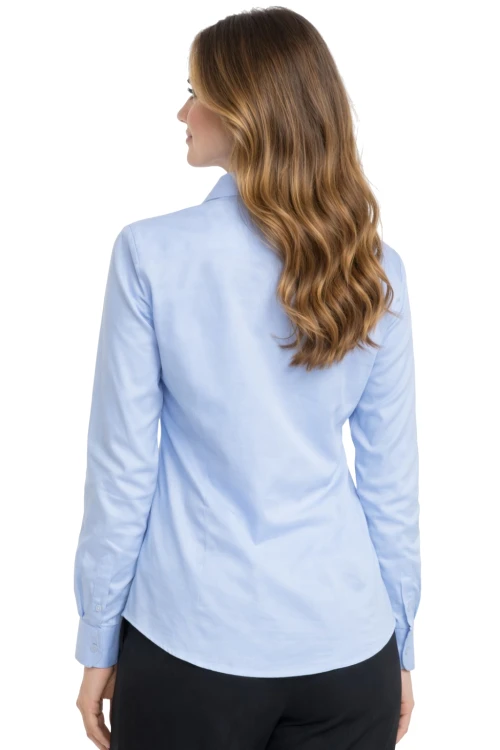 Koszula damska długi rękaw niebieska widok z tyłu.png
