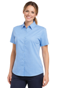 Koszula damska krótki rękaw zapinana na guziki niebieska.png