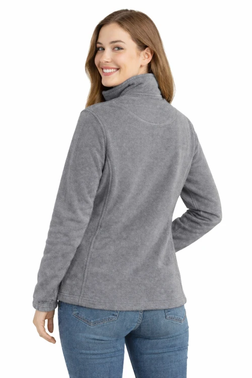 Bluza polarowa damska polar zapinany na zamek szary widok z tyłu.png